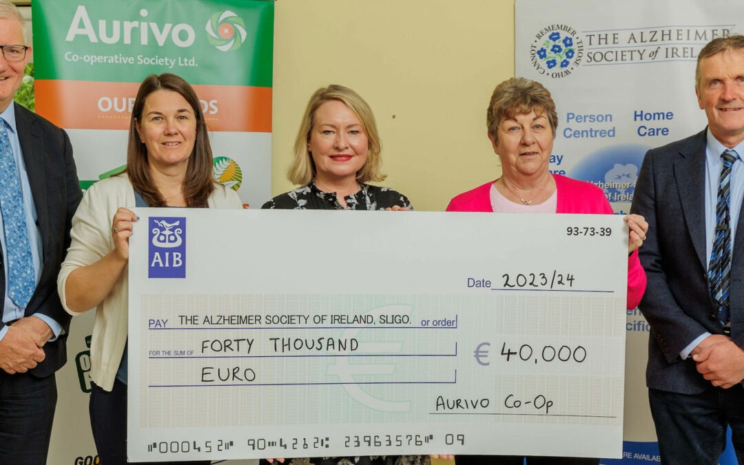 Aurivo Co-operative raises €40,000 in donations for The Alzheimer’s Society of Ireland